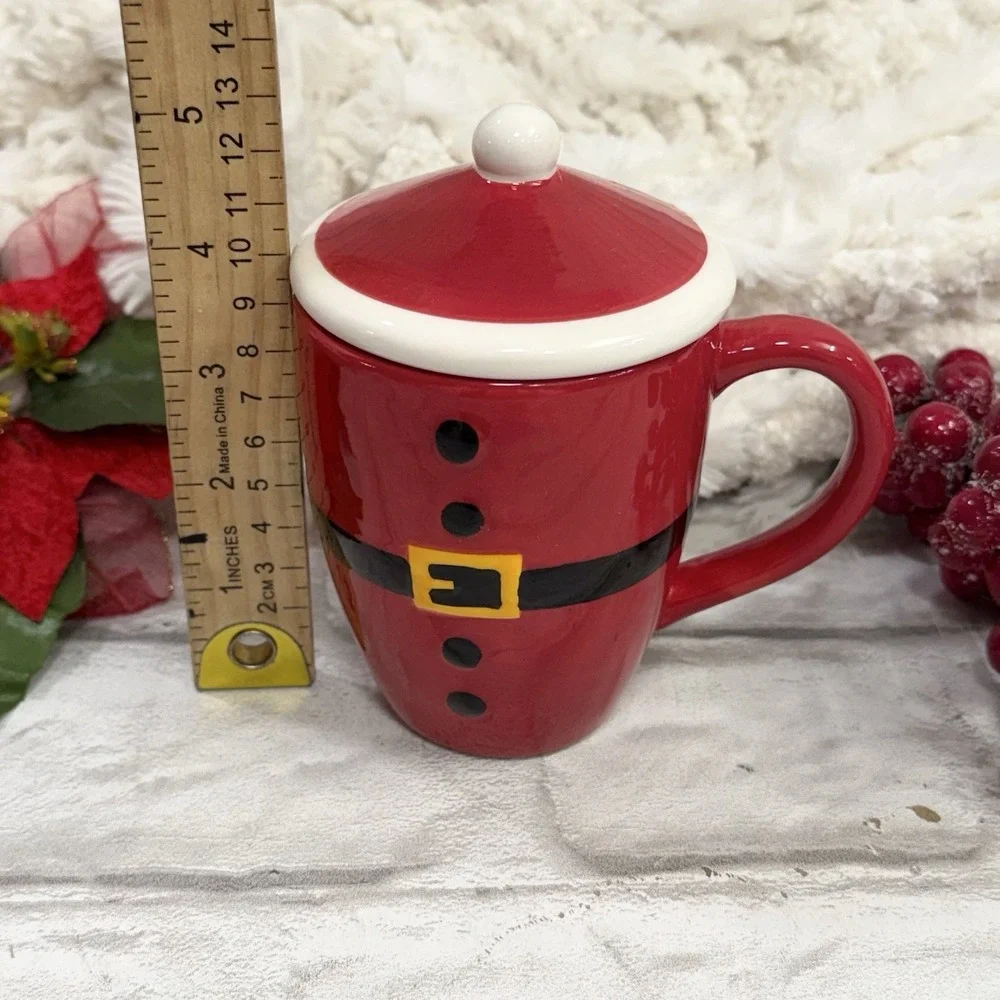 Cookies for Santa Ceramic Plate & Milk Mug Red & White Christmas Holiday Decore